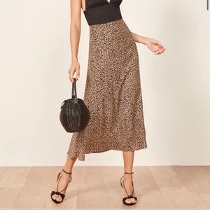 Reformation leopard maxi skirt